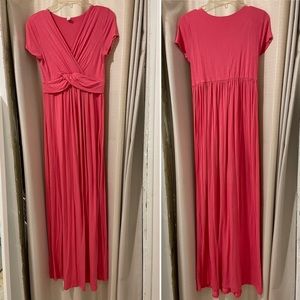 Pink blush maternity maxi dress size small